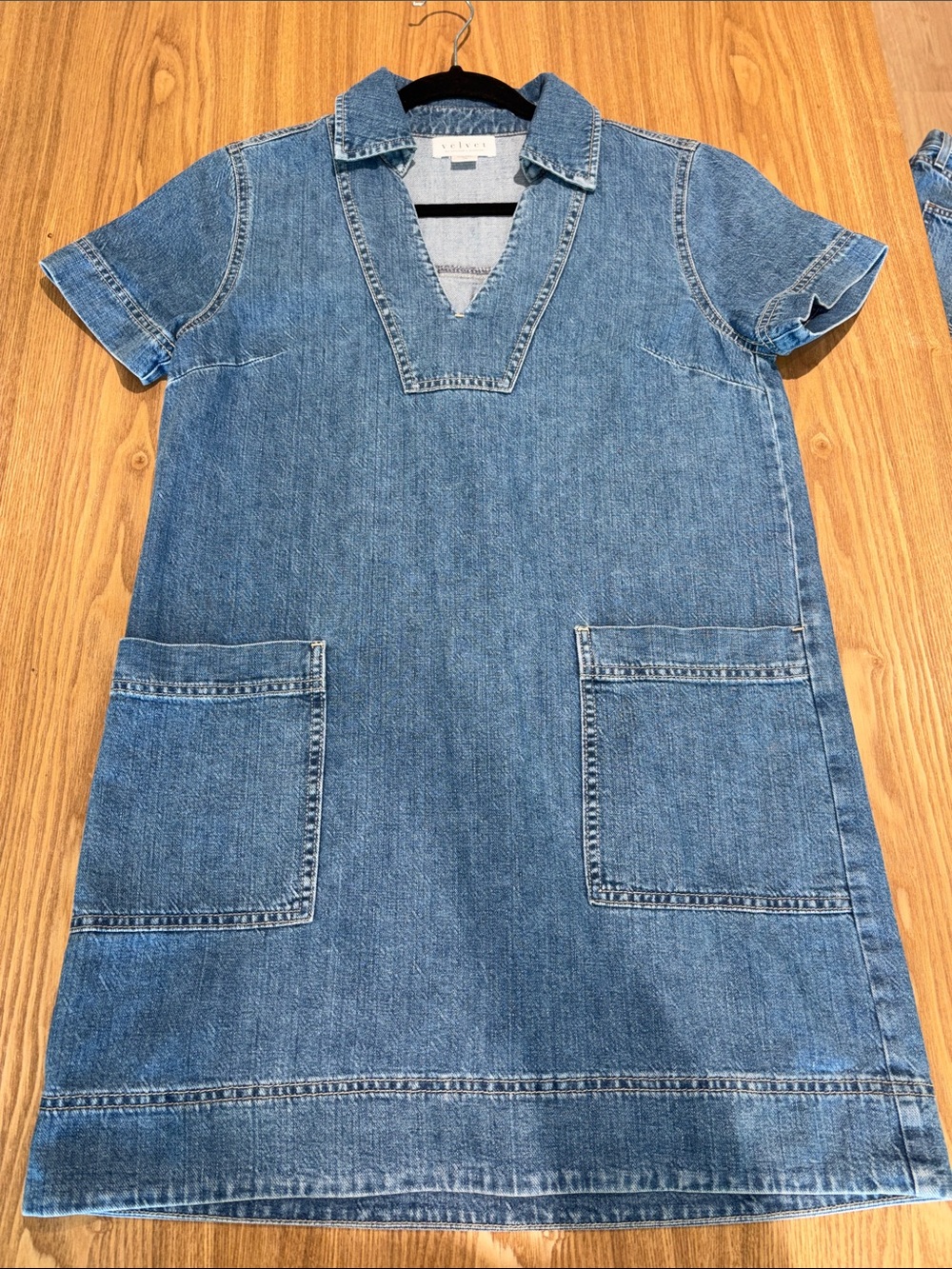 Velvet by Graham & Spencer Kids Denim Pocket Dress — Blue